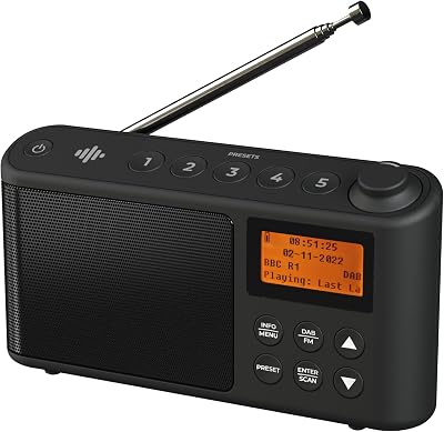 i-box Spectrum DAB Radio Portable FM USB 15h 60 Stations Large LCD