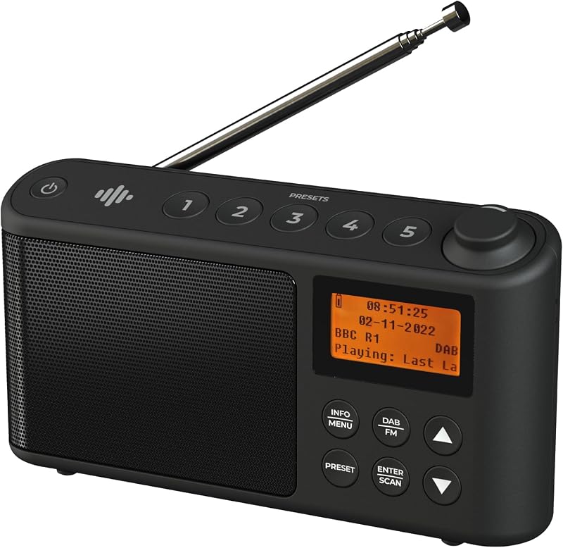 i-box Spectrum DAB Radio Portable FM USB 15h 60 Stations Large LCD