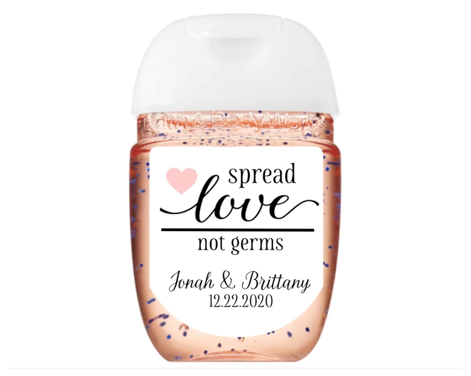 Amazon Com Wedding Favor Labels 30 Personalized Mini Sanitizer Stickers Spread Love Not Germs Handmade