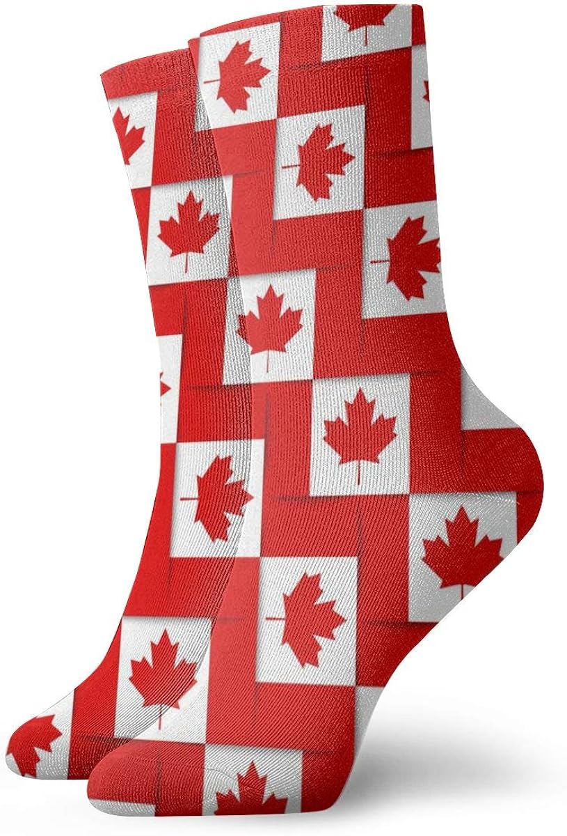 Canadian Canada Flag Printed Socks Novelty Crew Socks Crzay