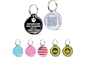 WOTTISH Dog Tags Personalized for Pets - Small Custom Dog Name Tag - QR Code Dog Cat ID Tag - Free Scannable Modifiable Pet Online Profile to Prevent Lost (Elegant Black)