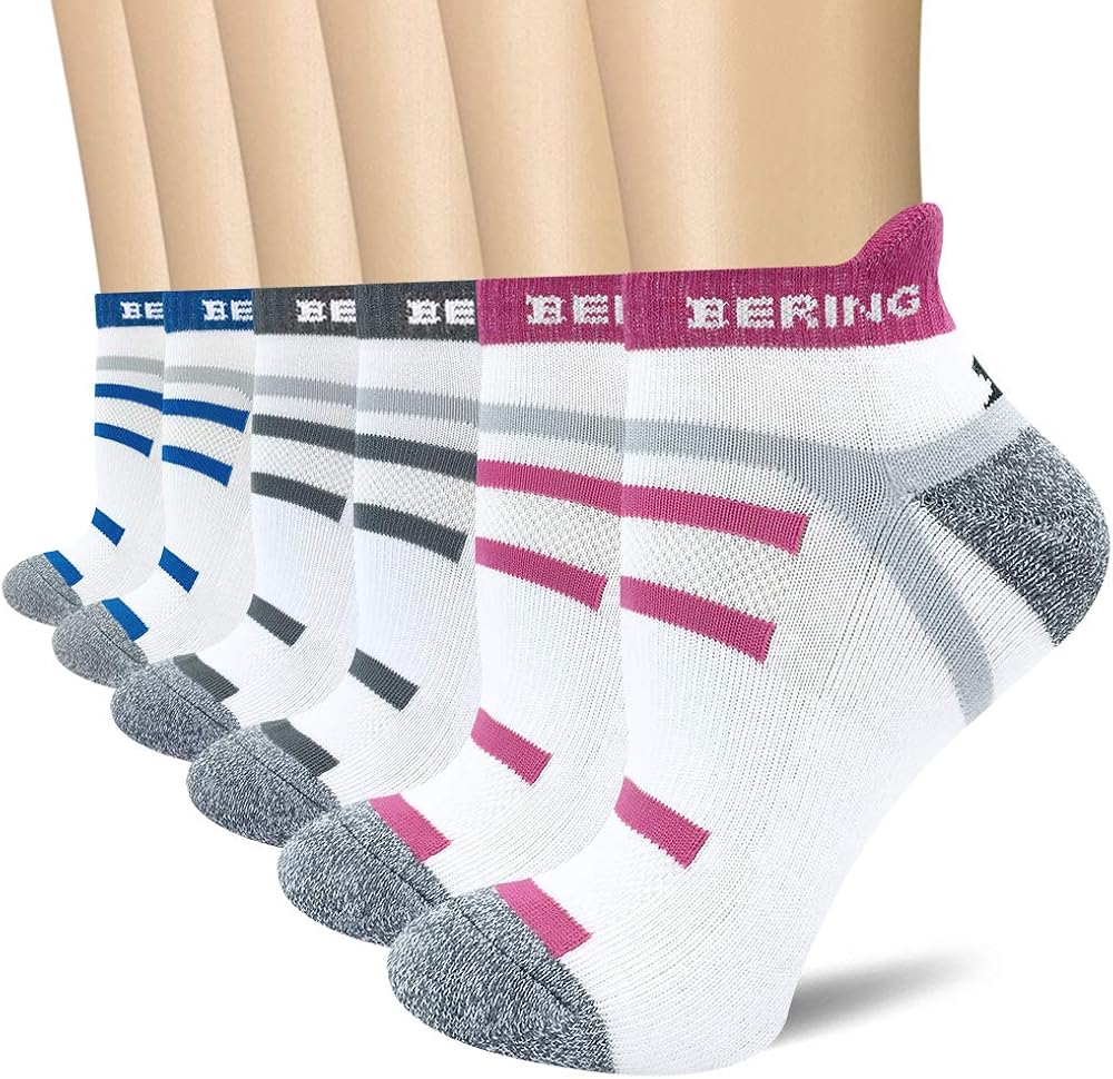 BERING Women's Performance Athletic Running Socks (6 Pack): Clothing