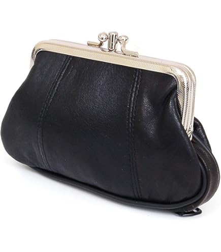 Amazon.com: Dual Clasp Leather Coin Purse, Geunine Leather