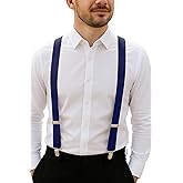 trilece Suspenders for Men - Adjustable Elastic Mens Suspenders with Heavy Duty Strong Clips