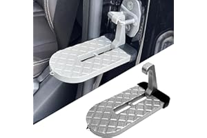 LLII Car Step Hook for Roof, Car Door Step for Car Roof Access, 2 in 1 Foldable Car Door Step and Glass Breaker Safety Lifesaving Hammer, Car Roof Rack Step for Most Cars, SUV, Truck (Silver)