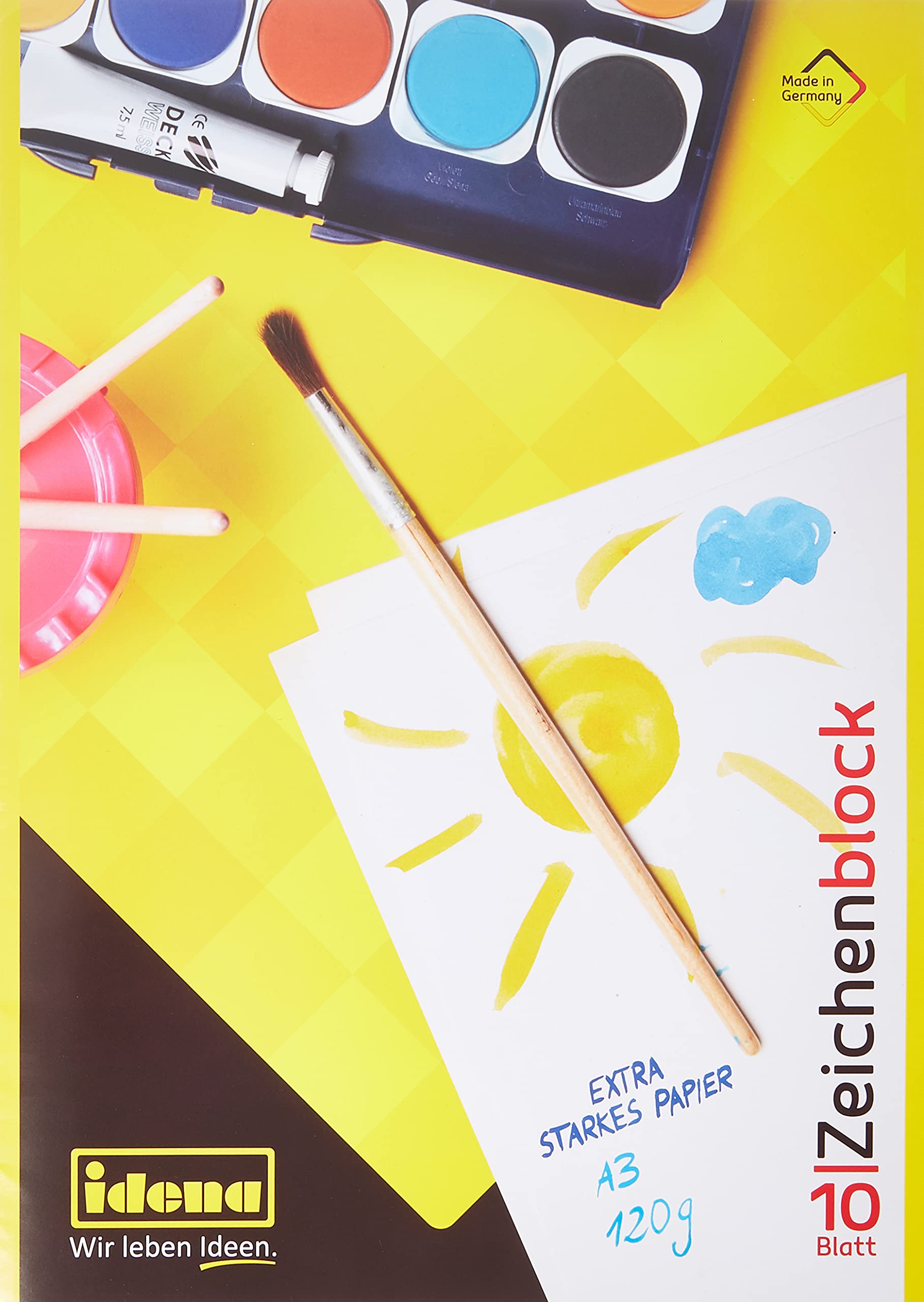 Idena Drawing Pad - DIN A3, 10 Sheets, 120 g/m² - Pack of 1-10388