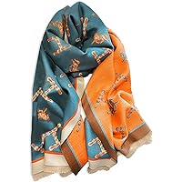 LumiSyne Winter Scarf Cashmere Shawl Women Retro Horse