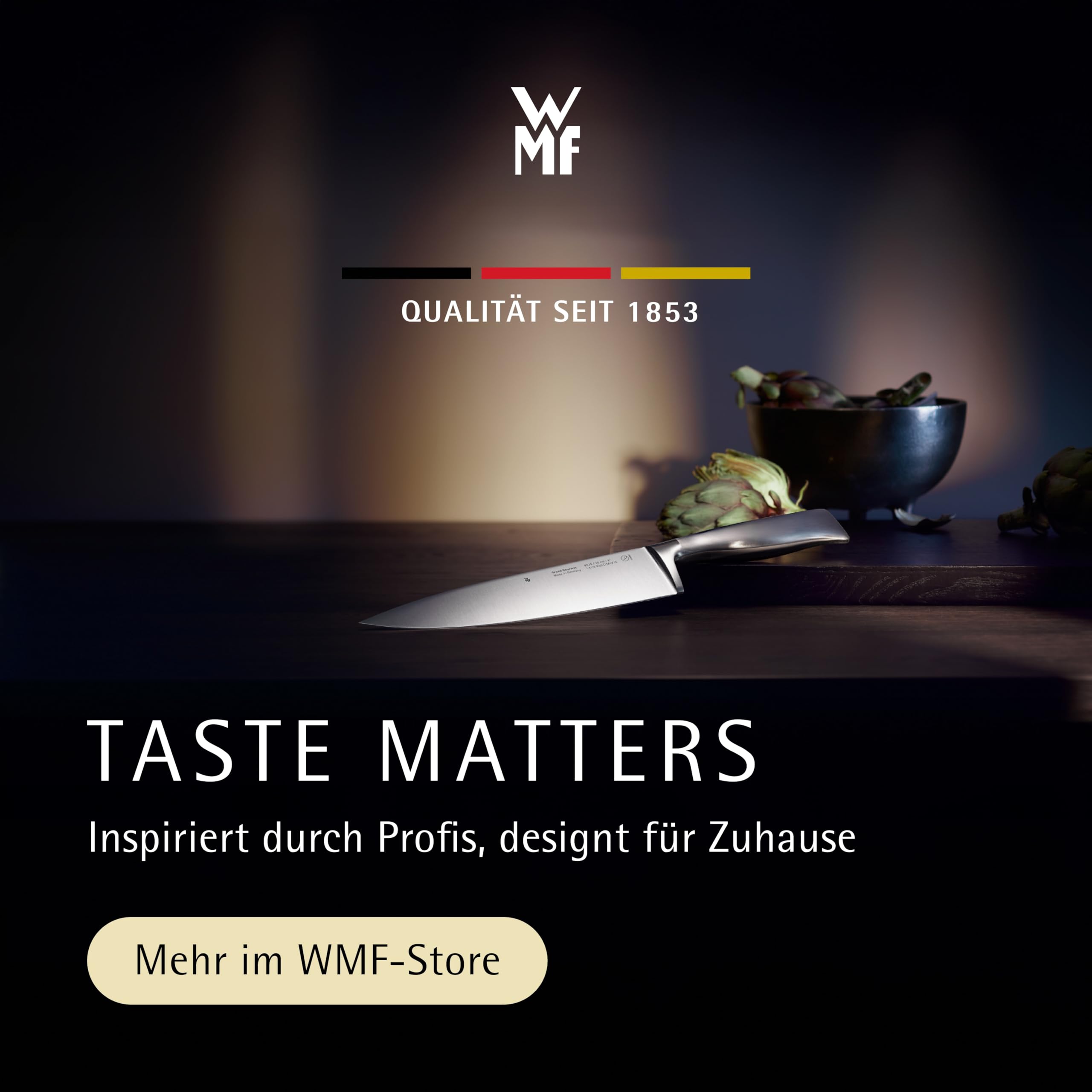 WMF Touch Messerset 2-teilig – scharfes Küchenmesser-Set aus Spezialklingenstahl, antihaftbeschichtet und ergonomisch geformt, mit Schutzhüllen, bestehend aus Kochmesser und Gemüsemesser, schwarz 8