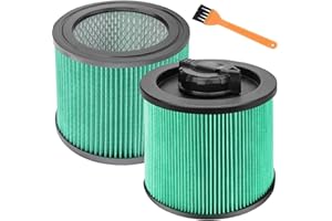 ECOMAID DXVC4003 HEPA Cartridge Filter Replacement Fit for DEWALT 4 Gallon Wet Dry Vacuum Cleaners, Washable and Reusable Compatible with DXV04T, DXV05P, DXV05S, DXV08S, DXV06G (2 Pack)