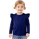 Magic Park 12M-14Y Baby Girl Blouse Toddler Short Long Ruffle T-Shirts Kids Girl Solid Color Tee Casual Tops for Girls