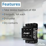 Shelly Pro 3 Wi Fi & LAN Smart Relay Switch 3 Channel 16A DIN Rail view 2