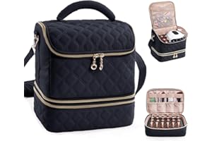 ELCUPA 2-in-1 Nail Polish Organizer Case – Holds 48 Bottles, Nail Supplies & Manicure Tools – Portable Nail Tech Storage Bag with Removable Slots, Travel Nail Kit Carrying Case