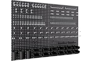 INCLY 48x36 Inch Metal Peg Board Kit with 1/4" Pegboard Hooks Accessories, 6PCS Peg Board Panels and 234PCS Black Pegboard Wall Organizer Tool Storage System for Garage Workbench Shed