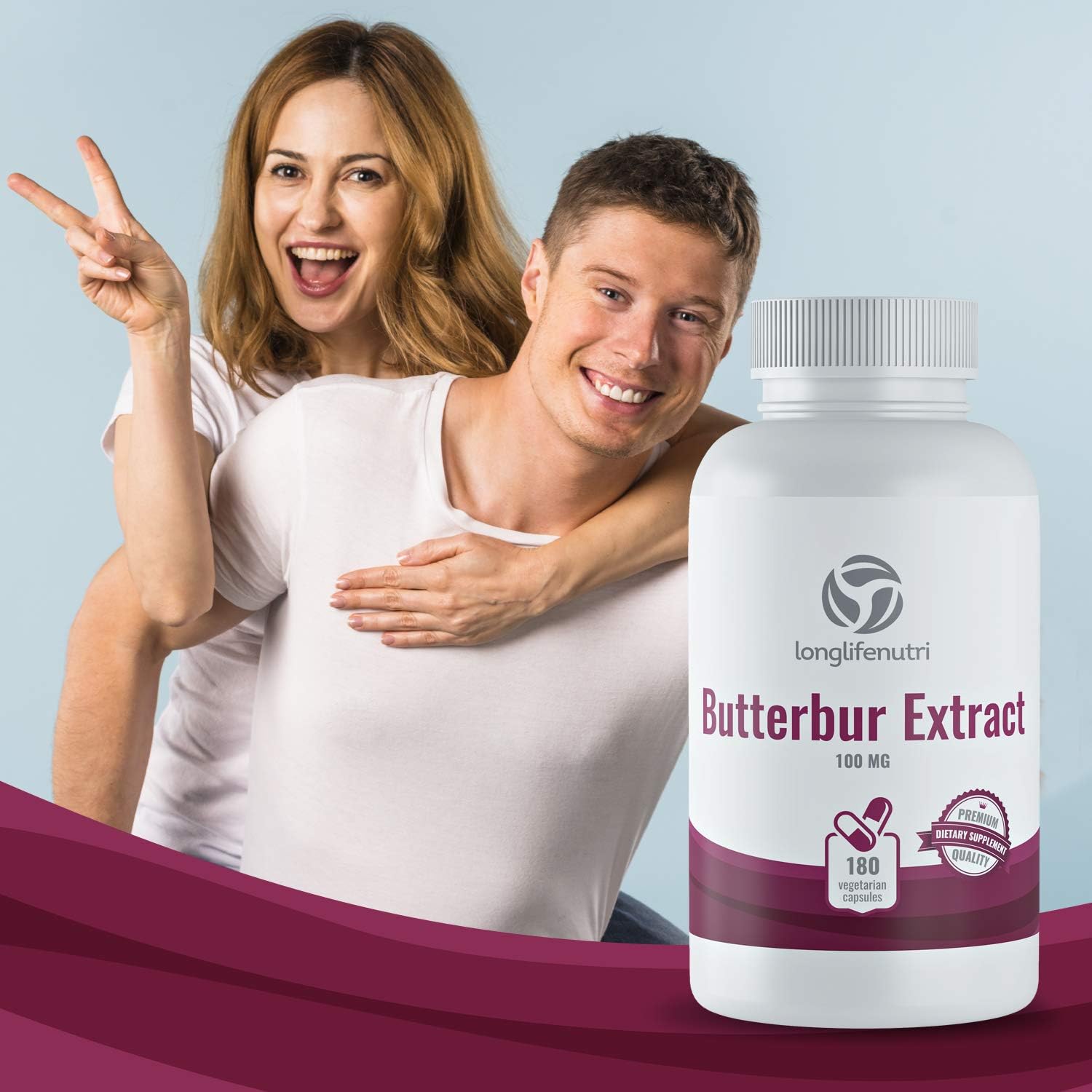 Butterbur Extract 100mg 180 Vegetarian Capsules | Made in USA | Natural Headache Supplement | Migraine and Allergy Relief | Supports Healthy Bladder and Inflammation | 100 mg Pure Powder Pill Formula: Health & Personal Care