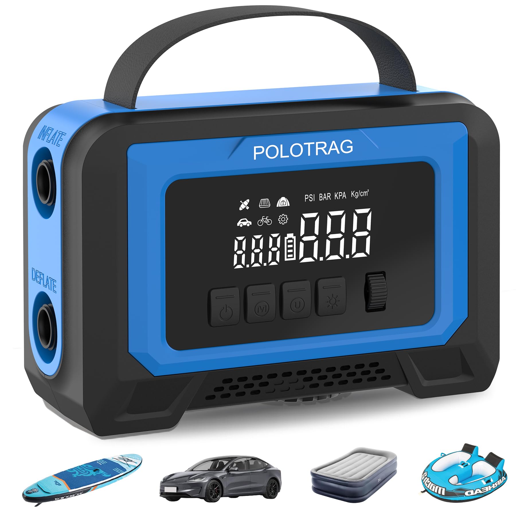Photo 1 of Paddle Board Pump, Tire Inflator Portable Air Compressor - Cordless Air Pump for Inflatables with Auto-Off, Deflate Function, Rechargeable Sup Pump Electric for Car Tires, Paddleboards, Mattress