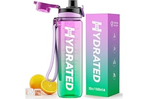 MEVOLY Water Bottle, 32 oz Motivational Water Bottles with Time Marker-Tritan & BPA Free, Sports Water Bottle with Time to Drink & Strap, Wide Mouth, Leakproof -Gift for Christmas Gym Fitness & Outdoor