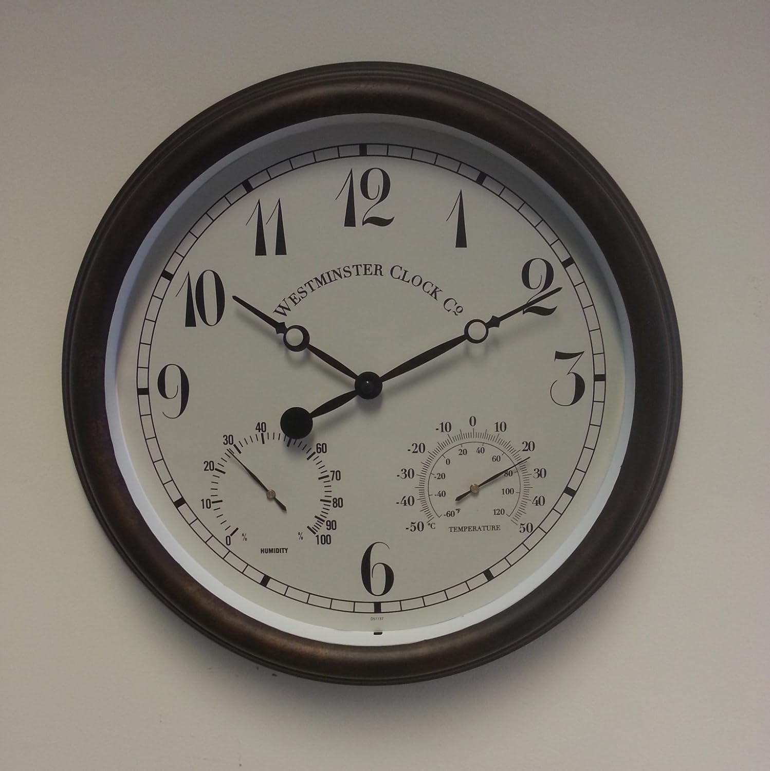 Jardín al aire libre reloj de pared con temperatura y humedad arábicos