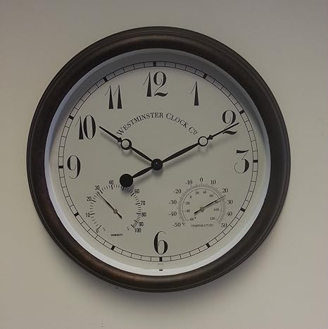 Jardín al aire libre reloj de pared con temperatura y humedad arábicos