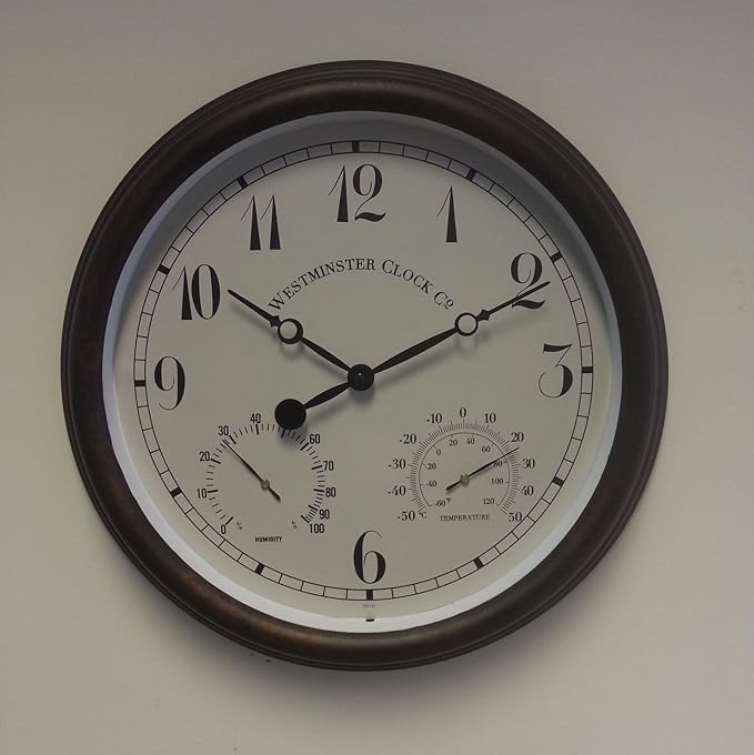 Jardín al aire libre reloj de pared con temperatura y humedad arábicos