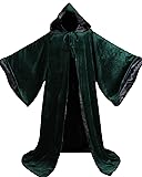 LuckyMjmy Velvet Wizard Robe with Satin Lined Hood