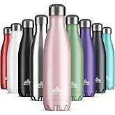 Mont-Clair Stainless Steel Water Bottle, Vacuum insulated - BPA Free, 12h Hot & 24h Cold Drinks, Metal Water Bottle 17 oz Leakproof, Ideal for Adult, Kids, Running - Pink