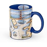 Xplorer Maps San Francisco Bay Map Ceramic Mug (16oz) – BPA-Free Coffee Cup for Hot & Cold Drinks – Perfect for Office, Home, or Gift