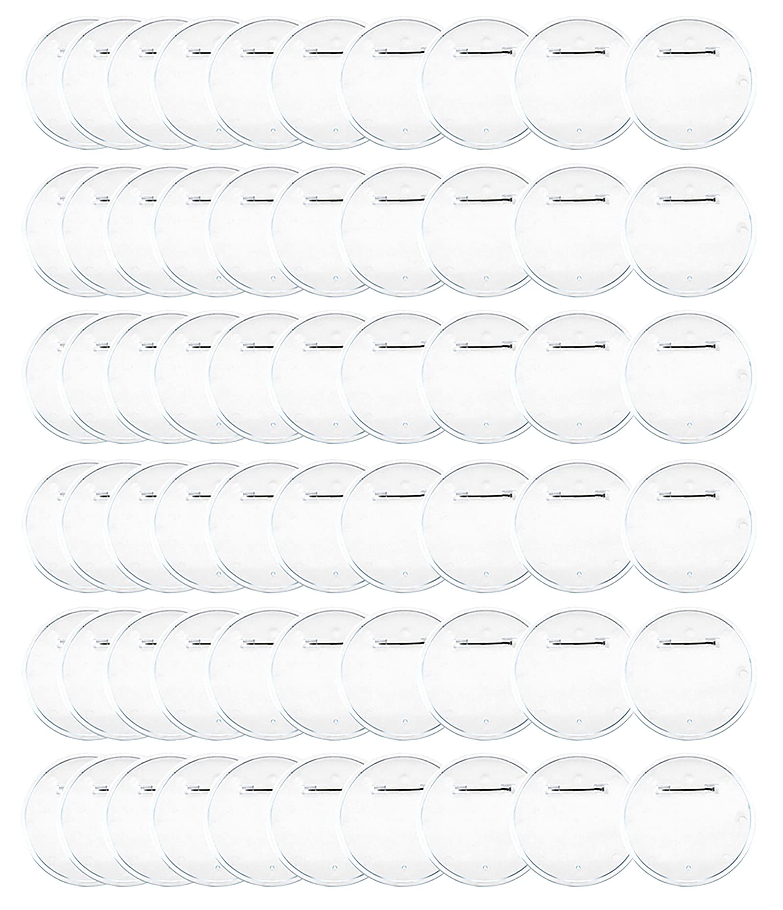 Photo 1 of Yesland 60 Packs 2.4 Inch Acrylic Design Button - Clear Badges Kit with Pin Blank Button Pins for Craft Supplies, Activities, DIY Badges, Office, School