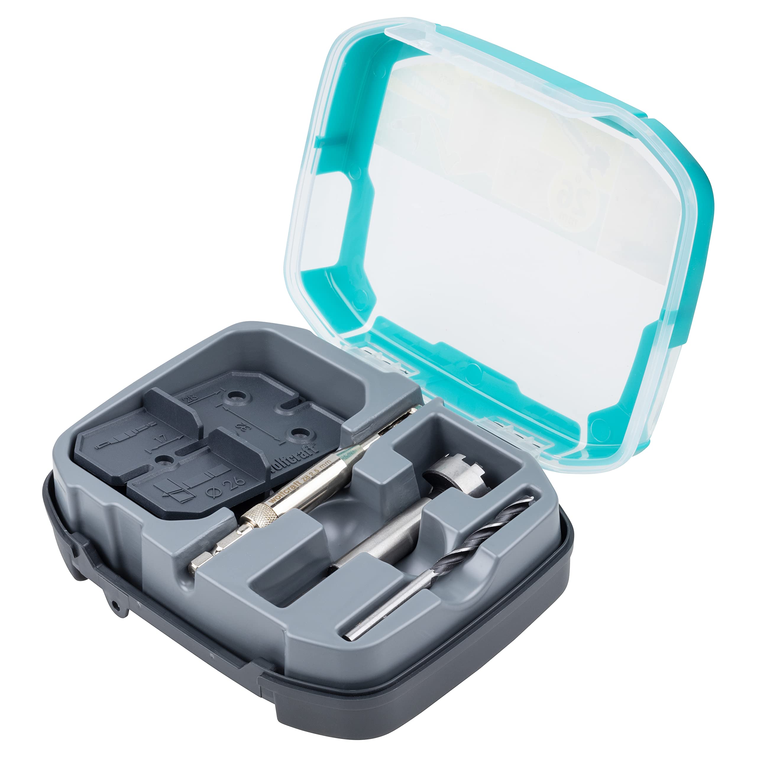 wolfcraft Hinge Hole Set, Ø 26 mm, 5 pcs. I 4655000 I For easy installation of cup hinges, Ø 26 mm