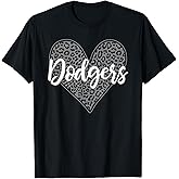 Dodgers Madison Leopard Heart Pattern HS T-Shirt