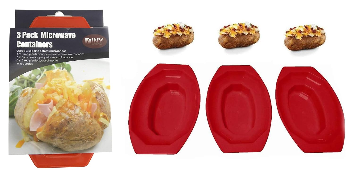 3 Pack Microwave Potato Cooker BPA Free Plastic