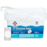 HTH 42052W Pool Care 3" Chlorine Tabs Advanced, Individually Wrapped Tablets - Swimming Pool Sanitizer with Clarifier & Algaecide, Destroys Bacteria & Algae, Delivers Clear Water All Season, 5 lbs