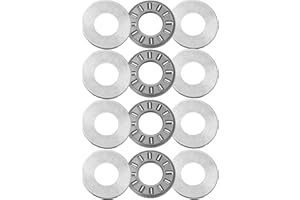 KOOFULL 4 Sets NTA613+2TRA, Thrust Needle Roller Bearings with Two Washers, ID 3/8", OD 13/16"