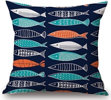 Amazon Com Tropical Fish Ornamental Fish Linen Square Throw