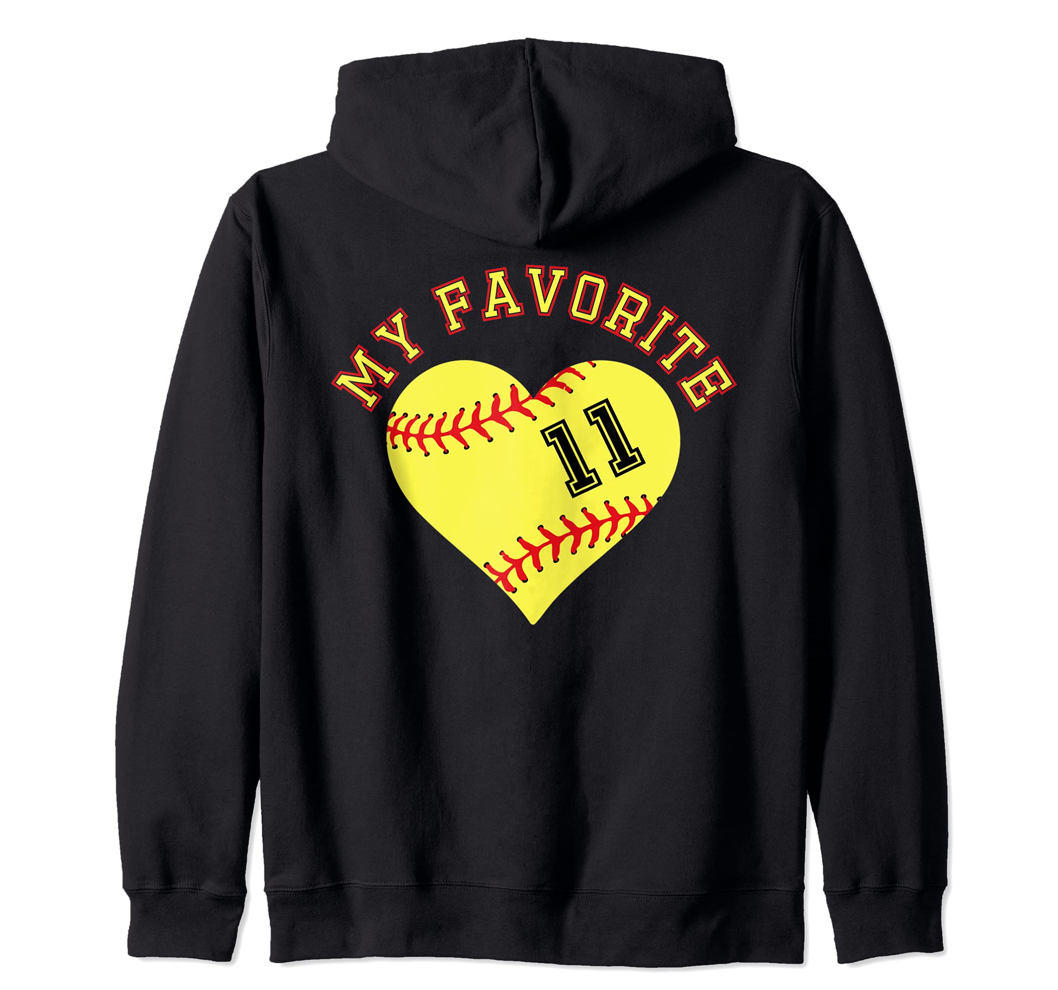 Softball Player 11 Jersey Outfit No #10 Sports Fan Zip Hoodie