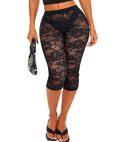 Amazon.com: Women's Retro 80's Lace Leggings - White, X-Large