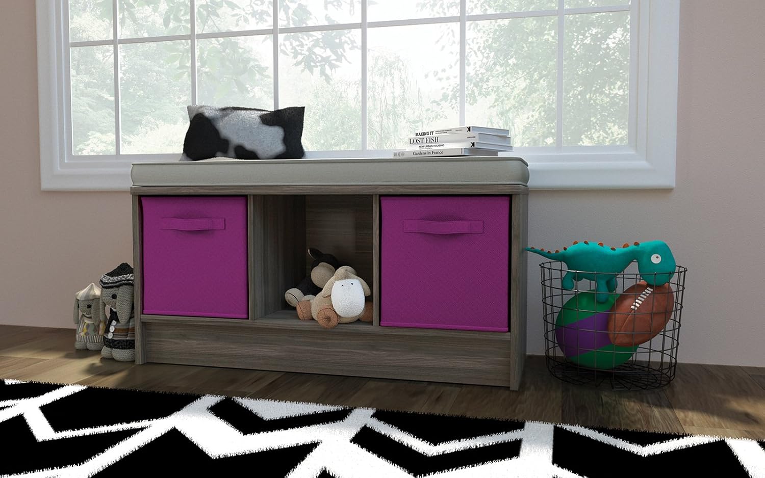 ClosetMaid 3258 Cubeicals 3-Cube Storage Bench, Natural Gray: Home & Kitchen