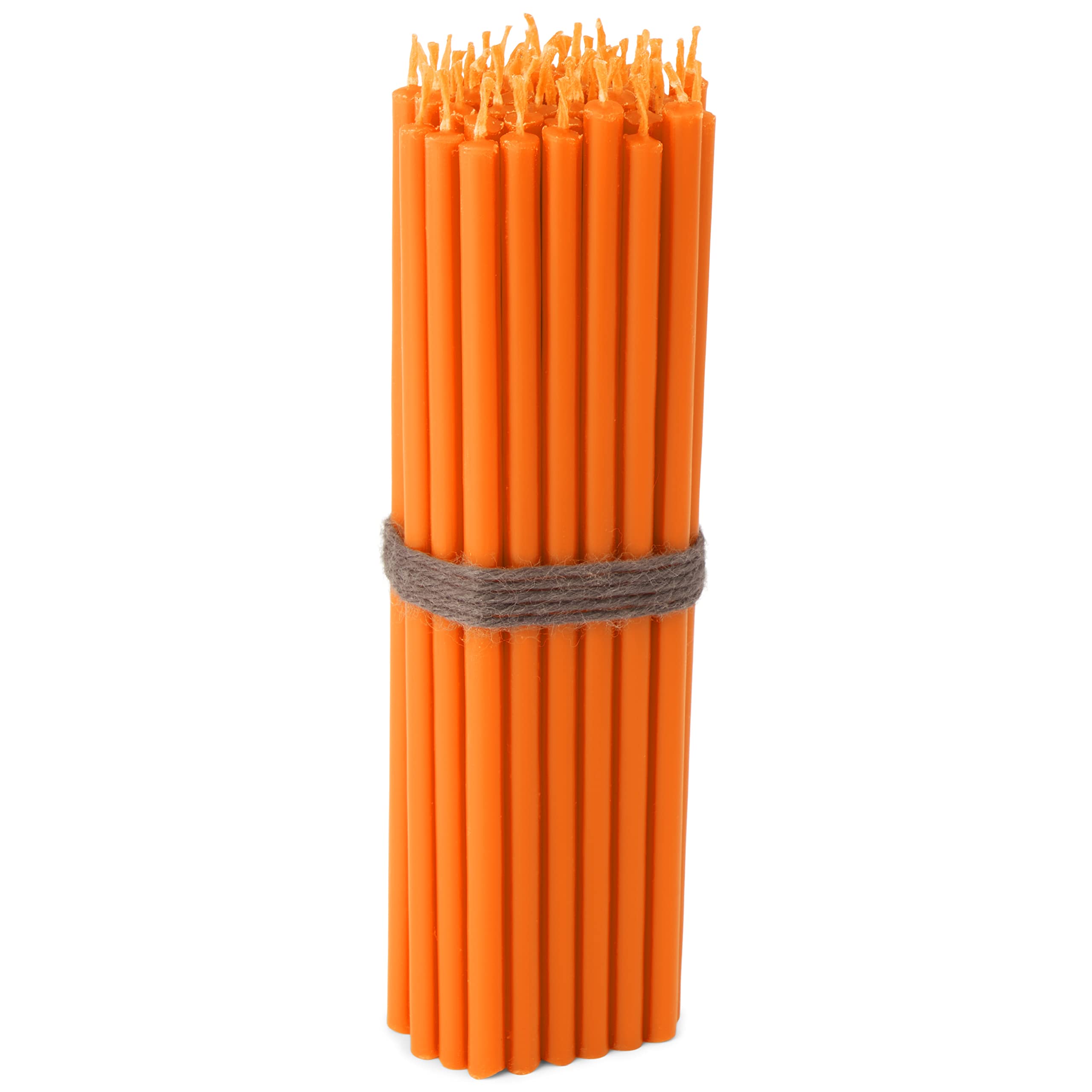 NKlaus - 50x Stick Candles Orange drip-Free soot-Free Thin L 16cm Premium Paraffin Wax 36109