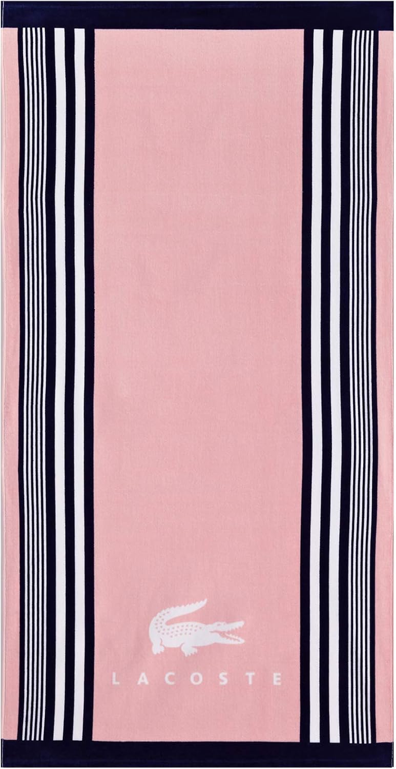 Lacoste Oki Beach Towel, Pink Home & Kitchen