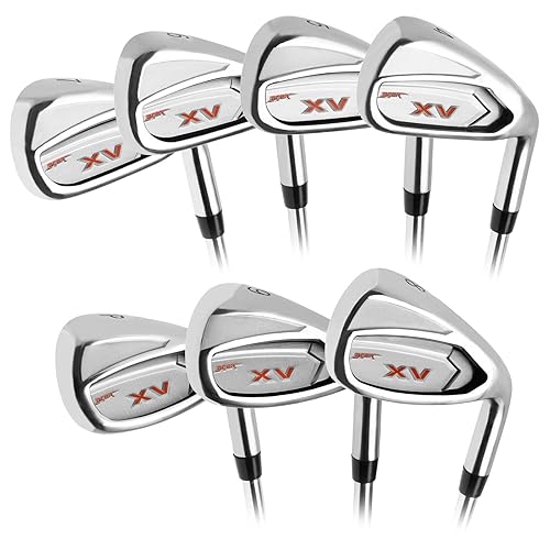 Acer XV Golf Iron Set for Men, Right Handed, Stiff Flex, Steel-Shafted 7-Piece Set (#4-9, PW)