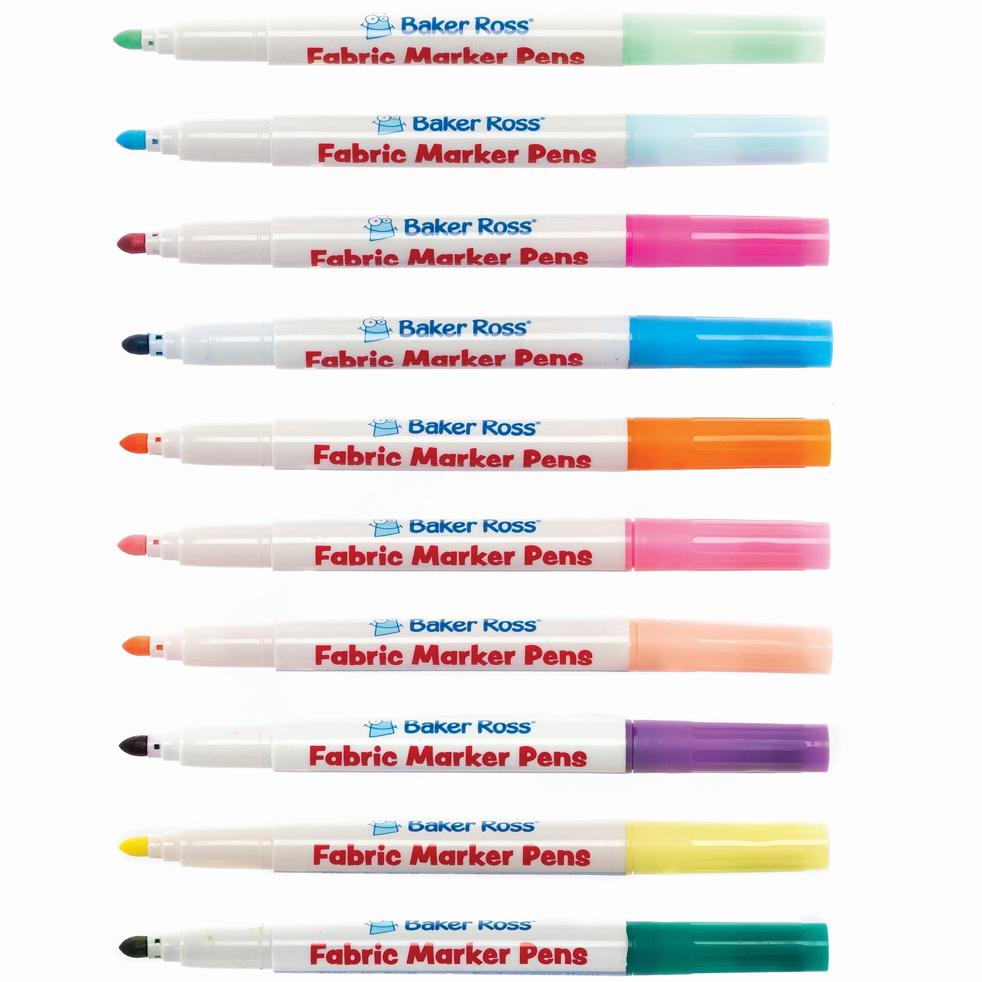Baker Ross Pastel Fabric Pens - Pack of 10, Art Supplies for Kids (FC339), Purple