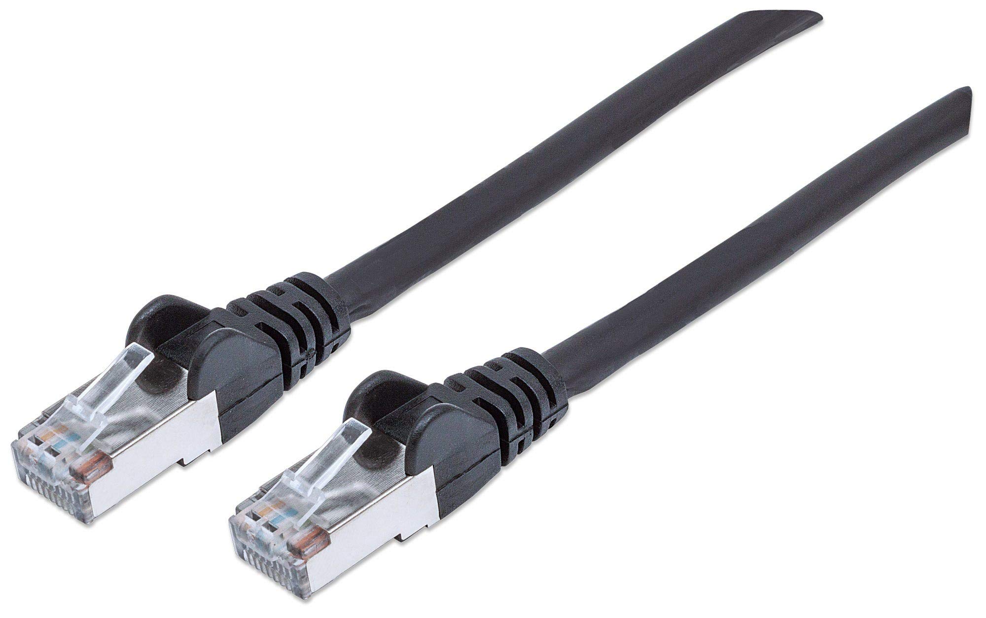 Intellinet Network Patch Cable, Cat6, 7.5m, Black, Copper, S/FTP, LSOH / LSZH, PVC, RJ45, Gold Plated Contacts, Snagless, Booted, Polybag
