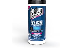 Endust Antistatic Premoistened Wipes for Electronics, Cloth, 6 x 6, Unscented, 70/Tub