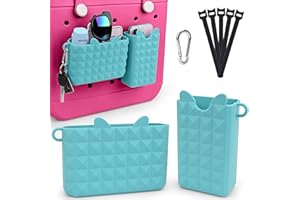 Haldane 2-Pack Phone Holder for Bogg Bag, Silicone Organizer for Phone, Sunglasses Key & Wallet, Simply Modern Beach Tote Bag Accessories, Blue