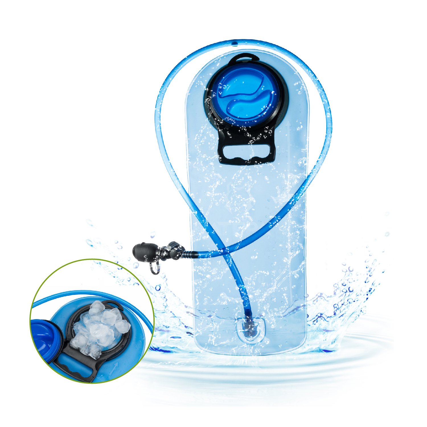 ATEPA Tasteless 2 Liter Hydration Bladder, Thick TPU antibacterial material, Large Opening, Quick Release Tube