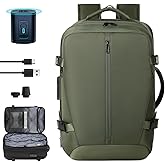 CCUNSZI Vacuum Backpack Travel with Pump 50L Expandable Vacuum Seal Backpack Travel Water Resistant with TSA Lock for Women & Men