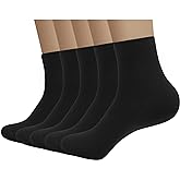 SERISIMPLE Viscose Bamboo Men's Breathable Quarter Thin Ankle High Socks - Comfort Cool Soft 5 Pairs