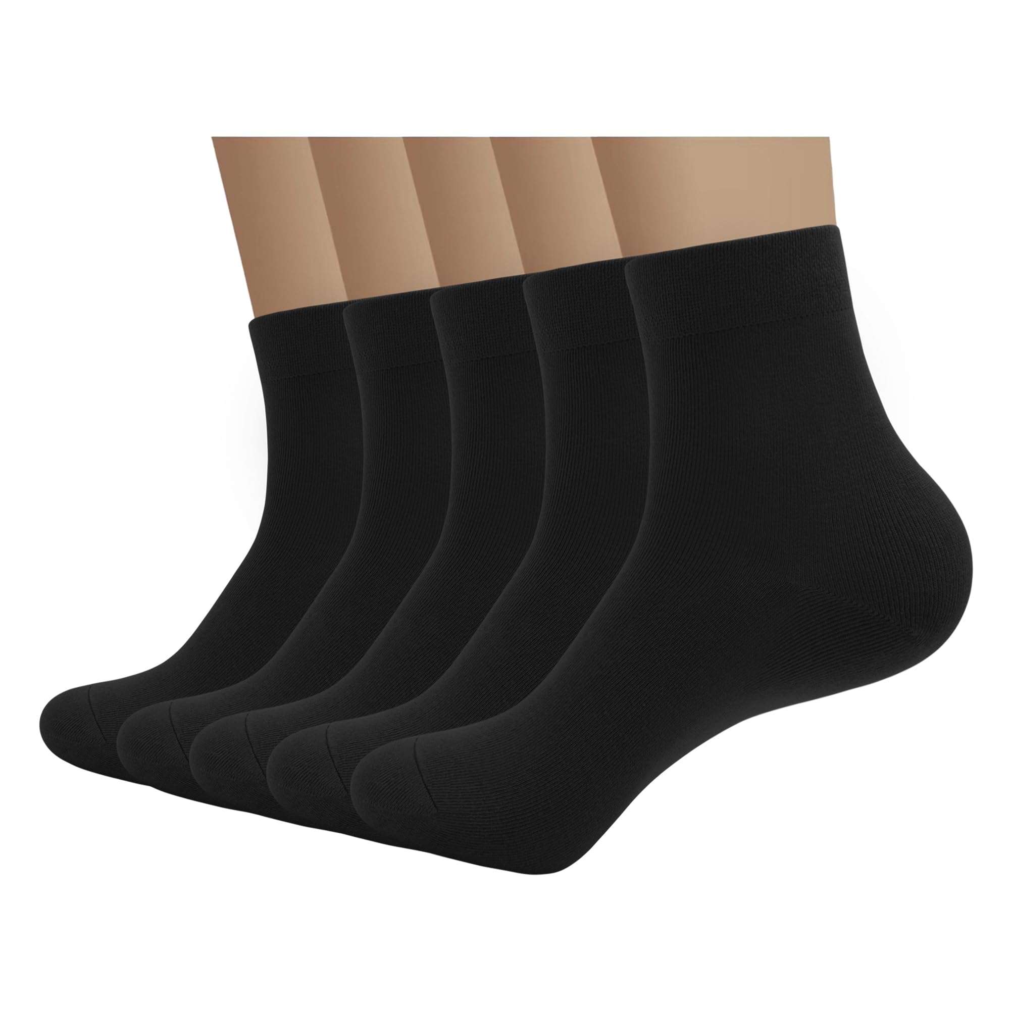 Photo 1 of SERISIMPLE Viscose Bamboo Men's Breathable Quarter Thin Ankle High Socks - Comfort Cool Soft 5 Pairs (X-Large, Black)