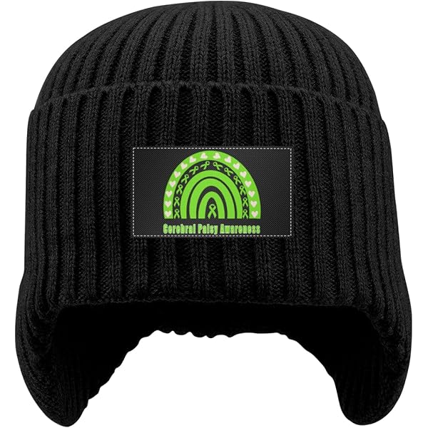 Beanie Knit Hat with Earflaps for Men Women Hospice Palliative