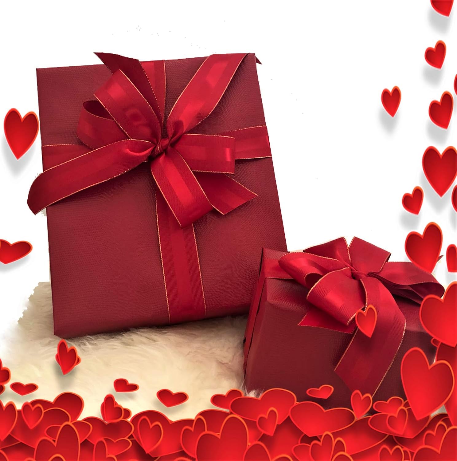 Amazon valentine valentines Amazon.com: Red Faux Leather Gift Wrap Paper for Valentine's Day Gifts