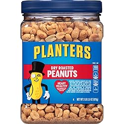 PLANTERS Dry Roasted Peanuts, 34.5 oz Resealable